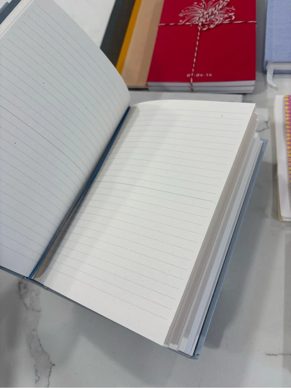 Assorted Notebooks & Planners - Mix of Colors (Blue, Red, Cream, Green)